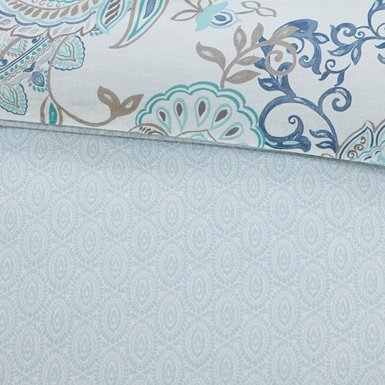 Madison Park Isla 3PC Cotton Blue Medallion Duvet Cover Set - Quahog Bay Bedding