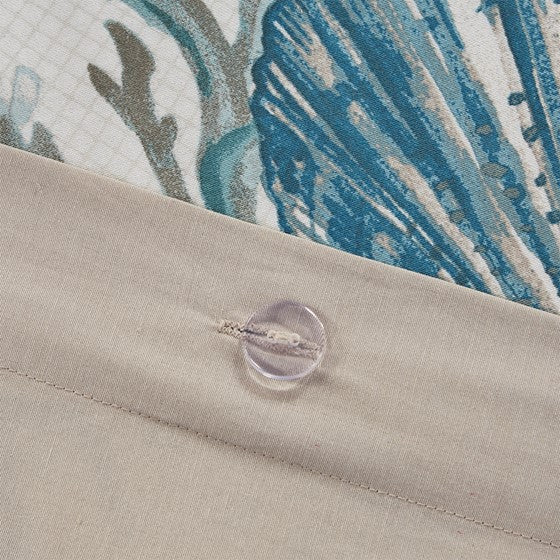 Madison Park Pebble Beach 6 Piece Cotton Sateen Duvet Cover Set - Aqua - Quahog Bay Bedding