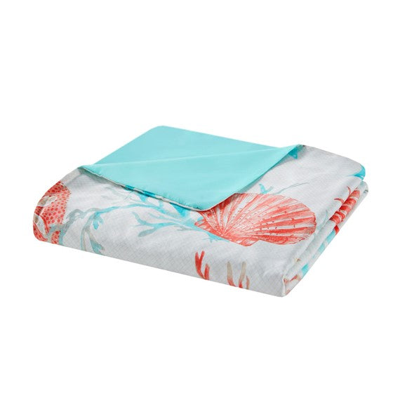 Madison Park Pebble Beach 6 Piece Cotton Sateen Duvet Cover Set - Coral - Quahog Bay Bedding