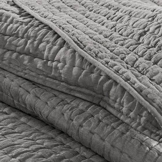 Madison Park Serene Thick & Warm All Cotton Quilt Set With Cotton Fill - Quahog Bay Bedding