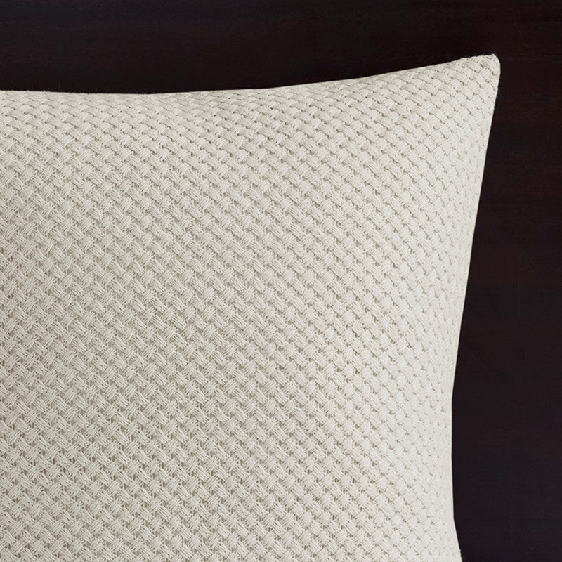 Oversized Cotton Clipped Jacquard Farmhouse Style Comforter Set - Ivory