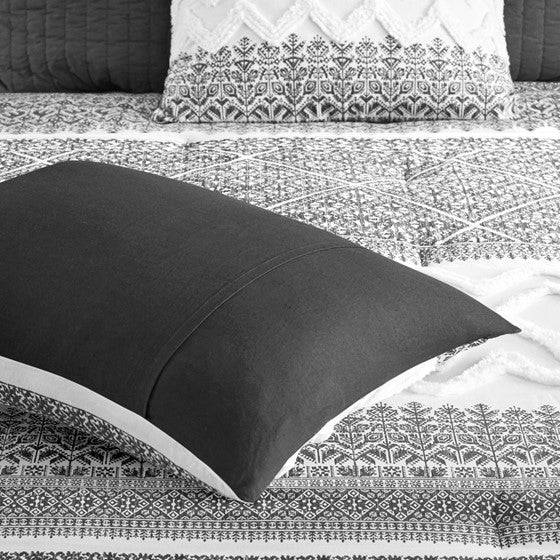 Mila Contemporary Cotton Comforter Set with Chenille Tufting in Gray - Quahog Bay Bedding