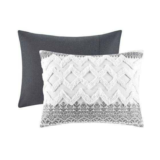 Mila Contemporary Cotton Comforter Set with Chenille Tufting in Gray - Quahog Bay Bedding