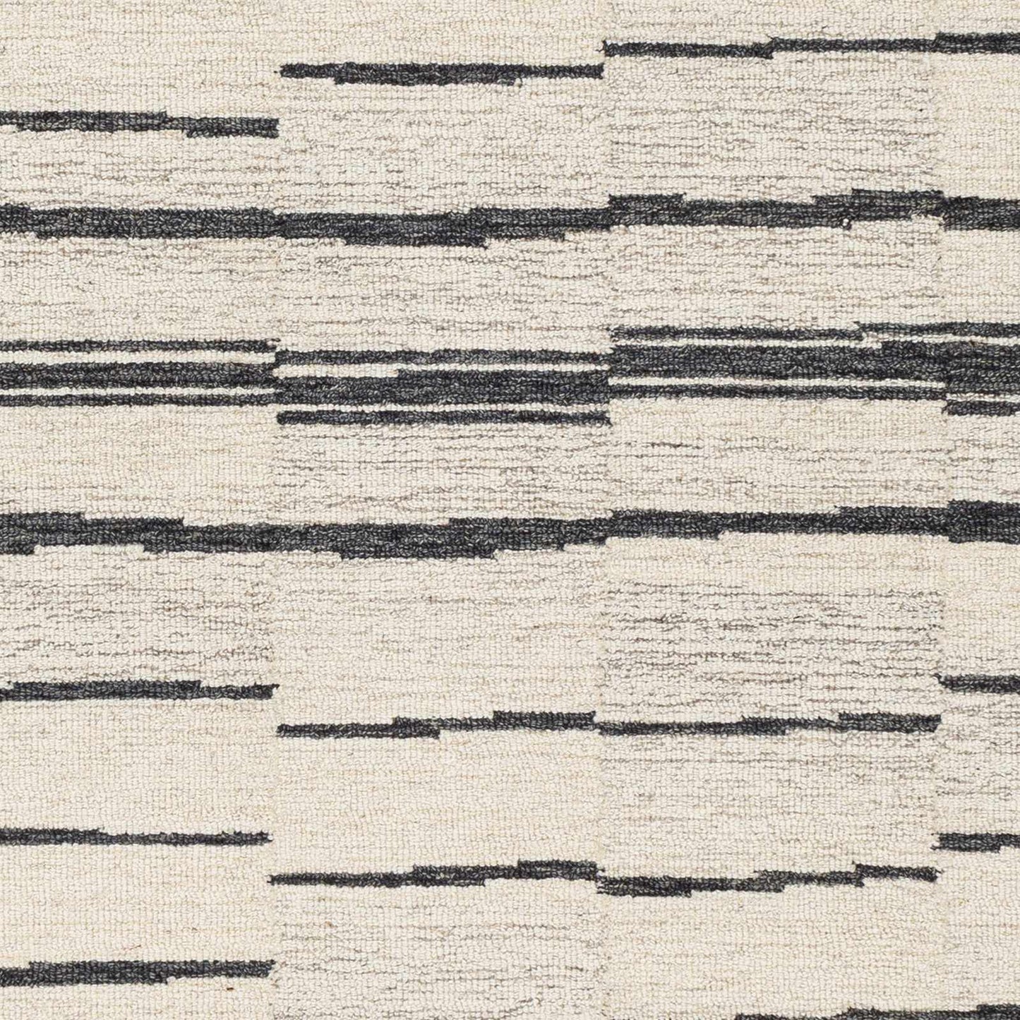 Moorebank Black Striped Wool Rug - Quahog Bay Bedding