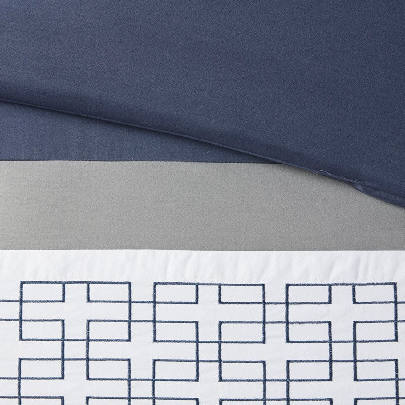 Nautical Comforter Set | Navy Blue | Queen | Powell 8 Piece Nautical Bedding Ensemble - Quahog Bay Bedding