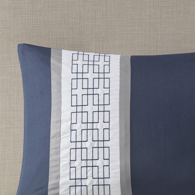 Nautical Comforter Set | Navy Blue | Queen | Powell 8 Piece Nautical Bedding Ensemble - Quahog Bay Bedding