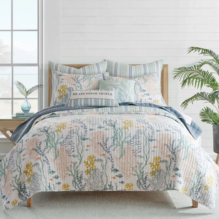Ocean Meadow Pillow - Ocean Themed Accent Pillows - Quahog Bay Bedding