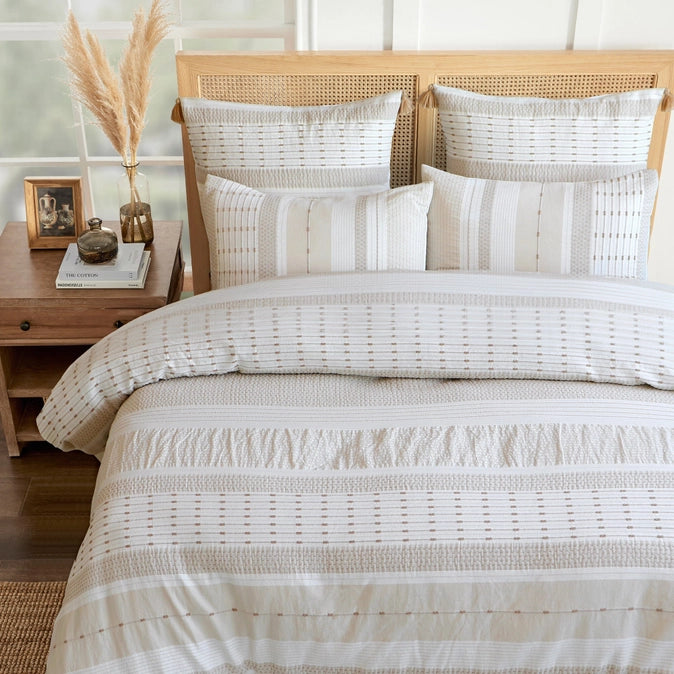 Pickford Cotton Comforter Set - Coastal Bedding Sets - Beige