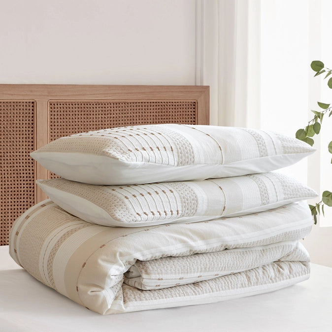 Pickford Cotton Comforter Set - Coastal Bedding Sets - Beige