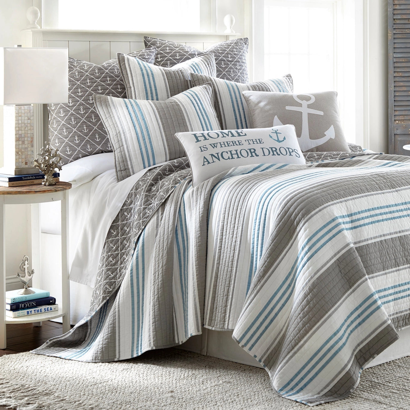 Provincetown King Sham Nautical Pillow Sham - Quahog Bay Bedding