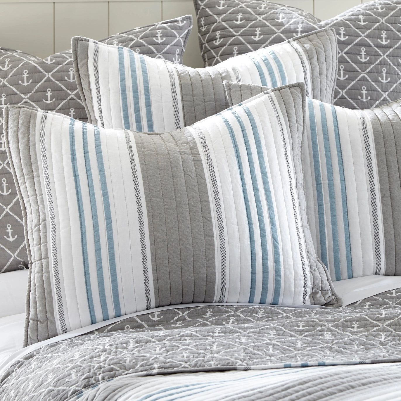 Provincetown King Sham Nautical Pillow Sham - Quahog Bay Bedding