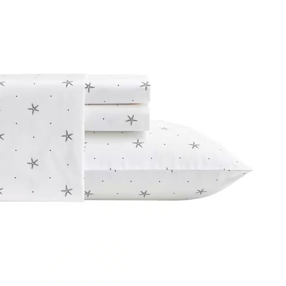 Starfish Coastal Sheets – Queen 100% Cotton Percale Sheet Set