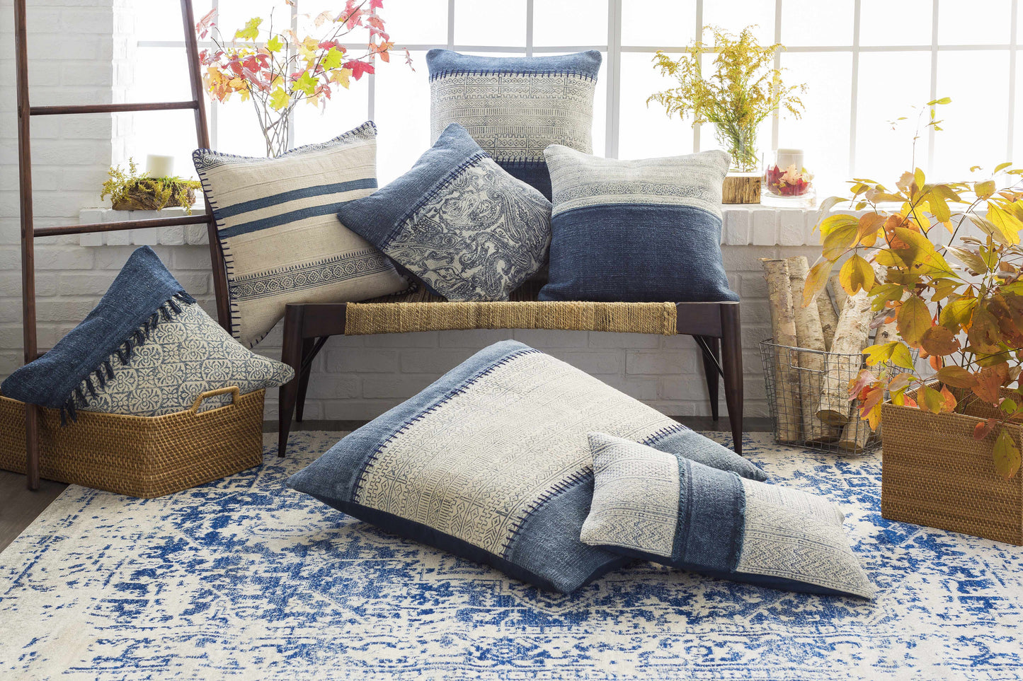 Rachel Navy Area Rug - Quahog Bay Bedding