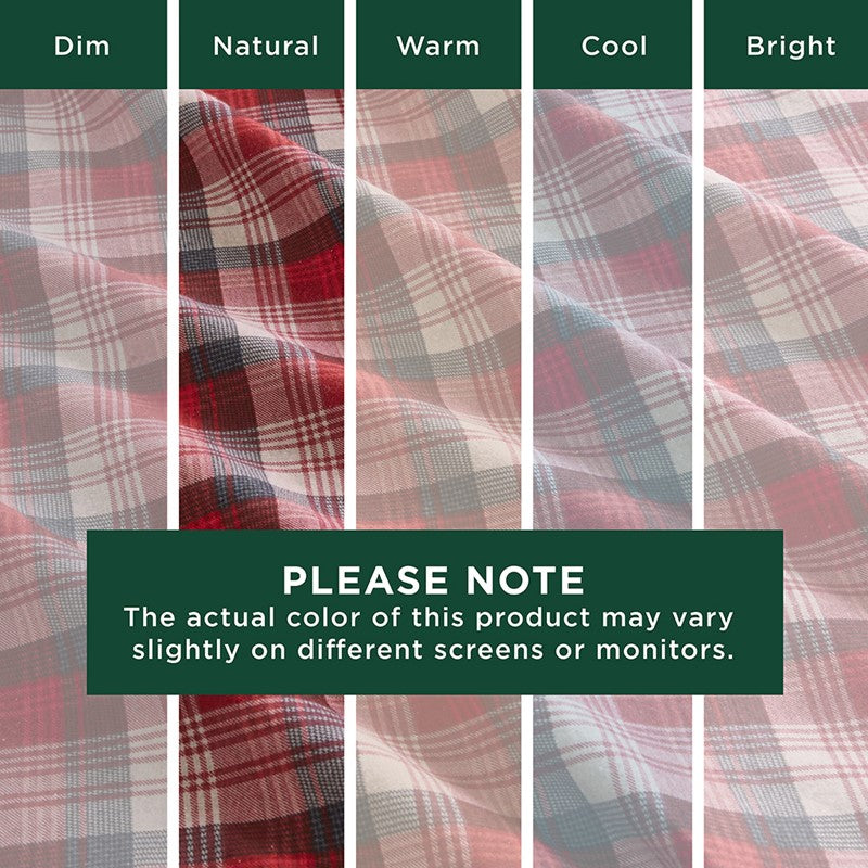 Woolrich 100% Cotton Printed Flannel Sheet Set - Red Plaid