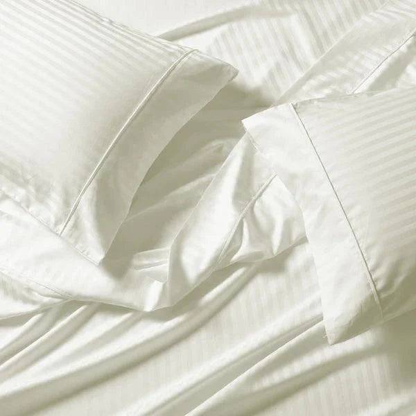 SALE - CinchFit No Tear Stripe 650TC Cotton Blend Split Top Cal King Sheets - Quahog Bay Bedding