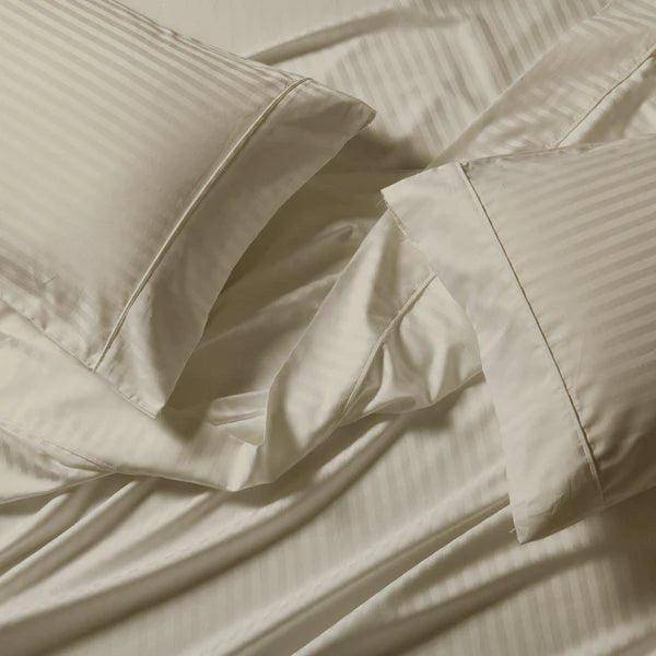 SALE - CinchFit No Tear Stripe 650TC Cotton Blend Split Top Cal King Sheets - Quahog Bay Bedding