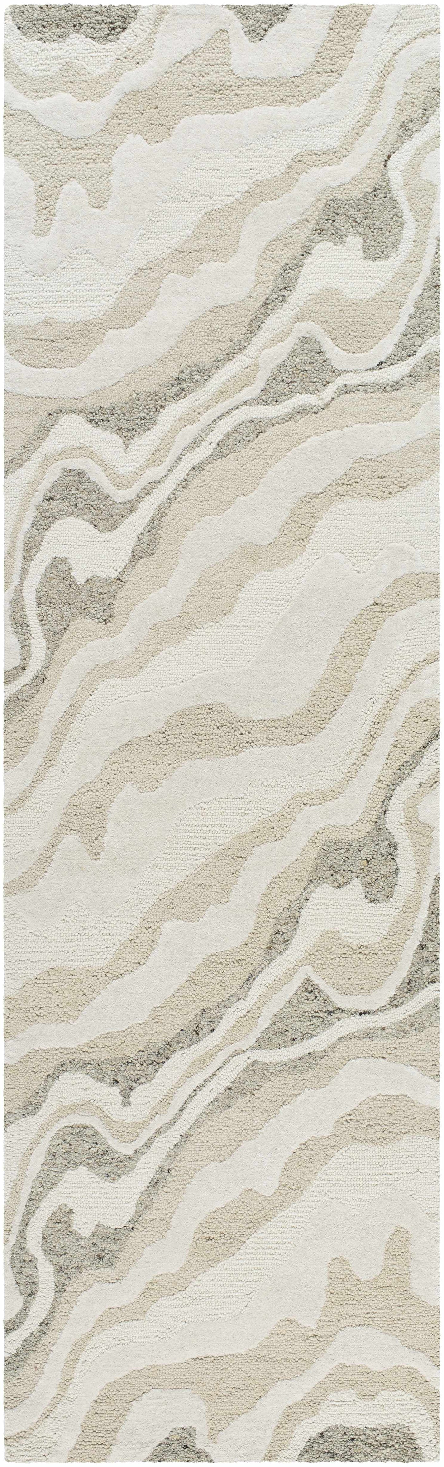 Siani Beige Wool Area Rug