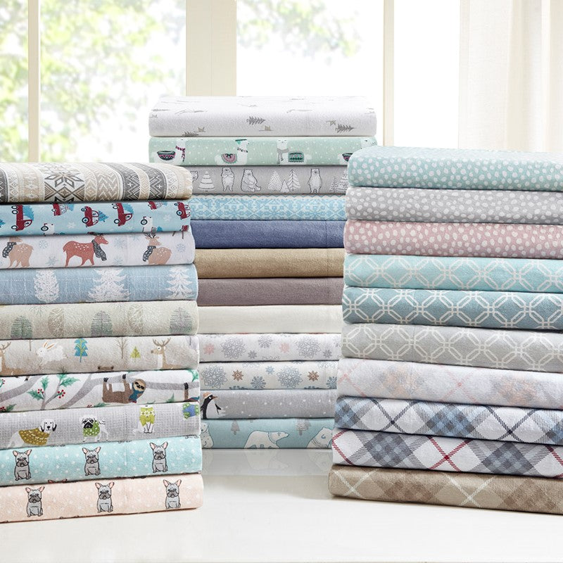Sleep Philosophy Flannel 100% Cotton Flannel Sheet Set Solid & Prints
