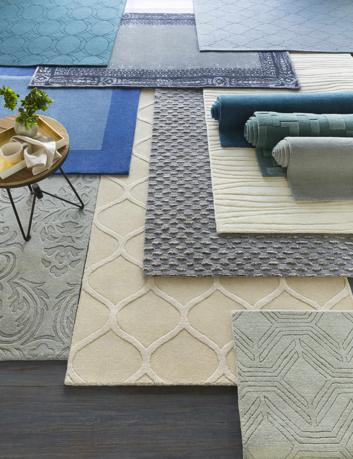 Brockton Solid Teal Wool Rug