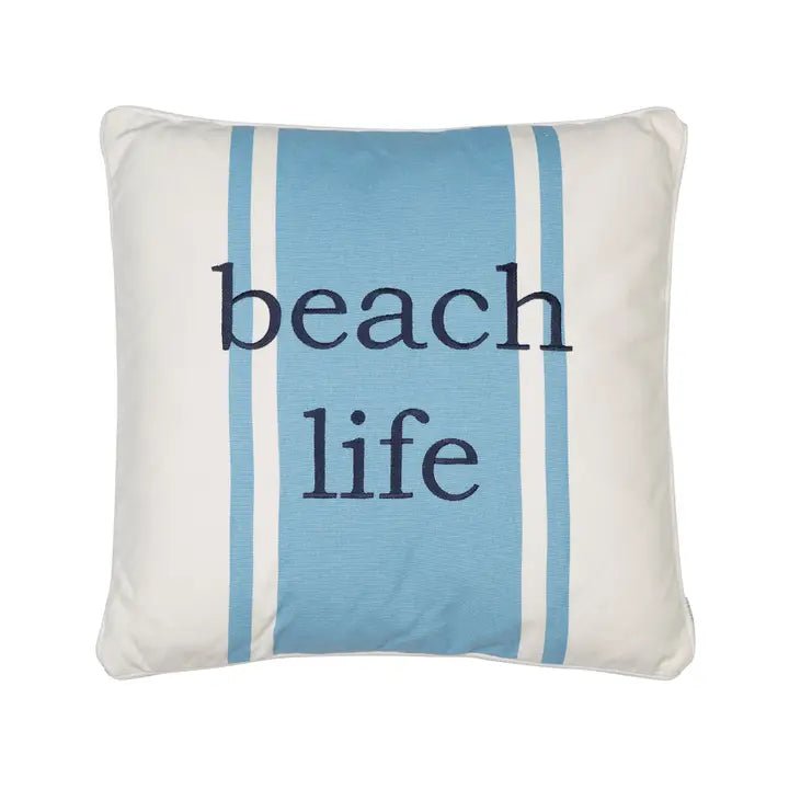 Coastal Bedding Sale! CLEARANCE - St Bart Stripe Beach Life Pillow - Quahog Bay Bedding