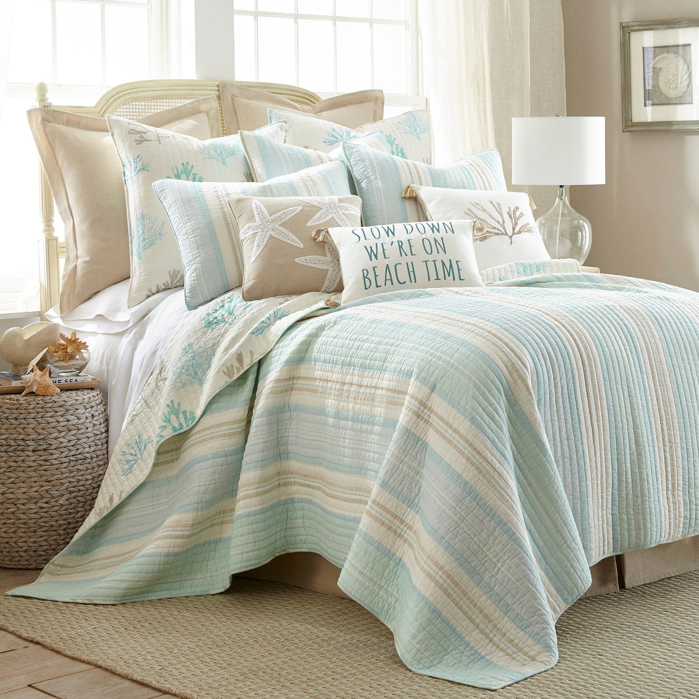 Stone Harbor Beach Time Pillow - Quahog Bay Bedding