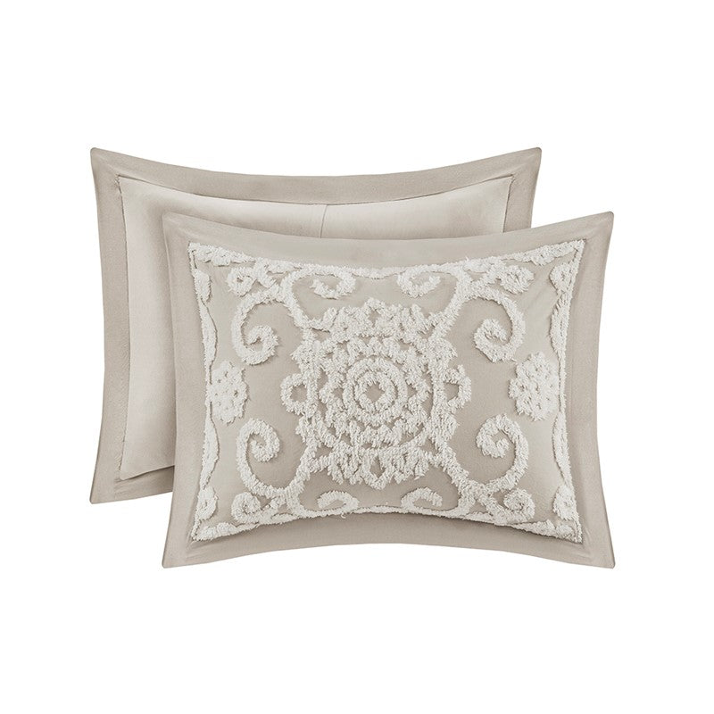 Suzanna Cotton Boho Medallion Duvet Cover Set - Taupe