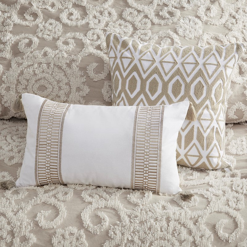 Suzanna Cotton Boho Medallion Duvet Cover Set - Taupe