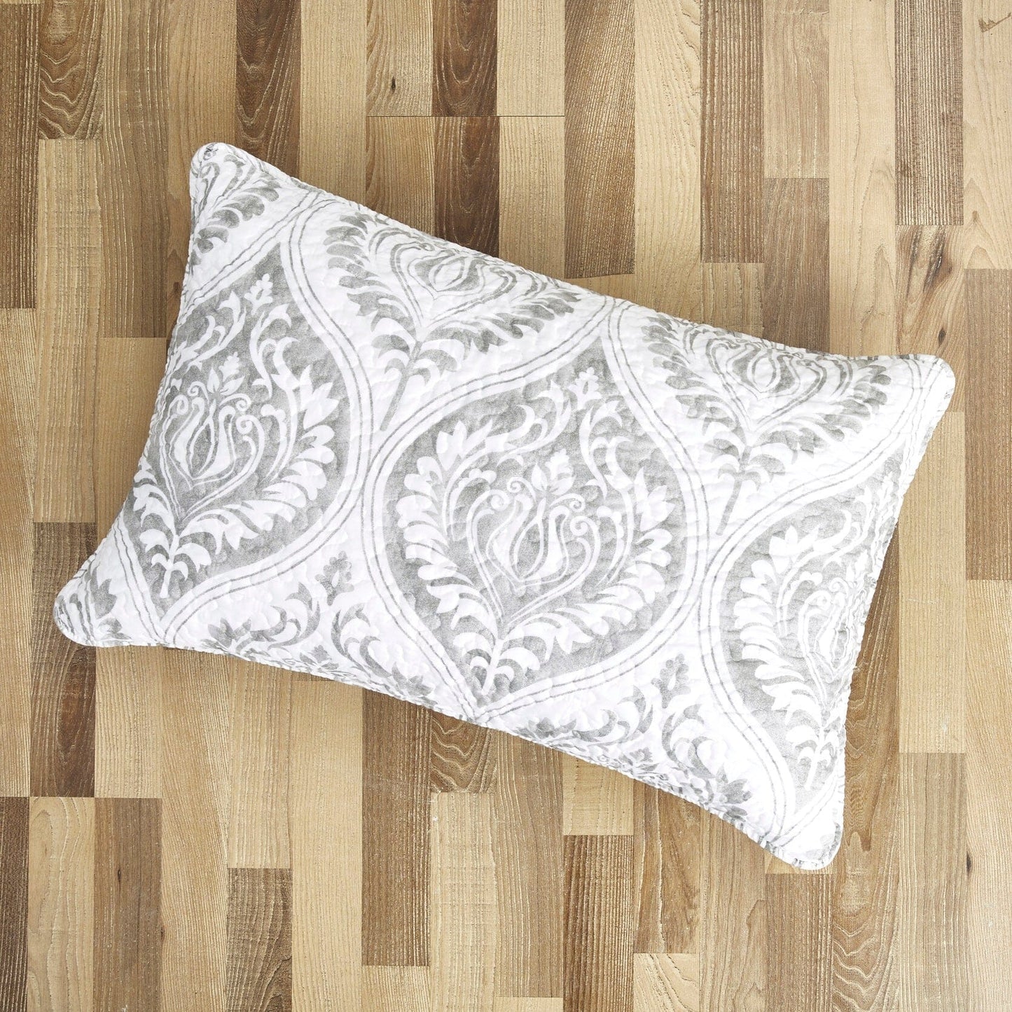 Tache Dreamy Moon Sky Ogee Damask Heather Grey White Quilt Set (TB300) - Tache Home Fashion
