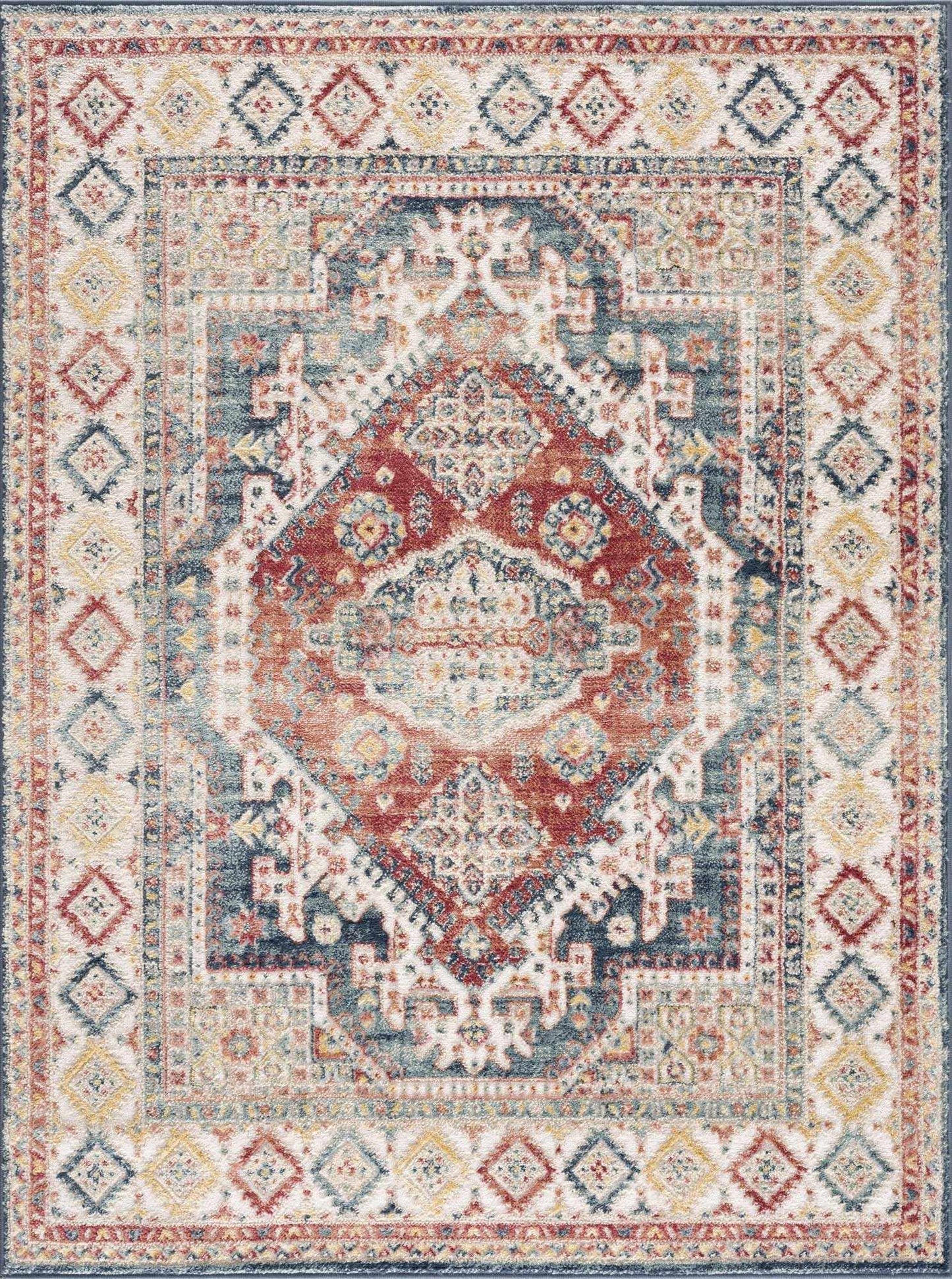 Brend Rust Medallion Area Rug - Clearance