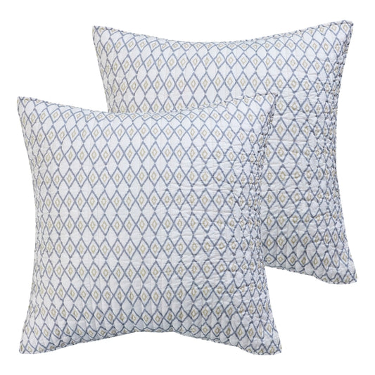Tamsin Grey Euro Sham Set of 2 -  Floral Pillow Shams