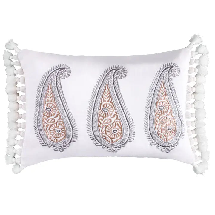 Tamsin Grey Flower Pillow - Floral Accent Pillows