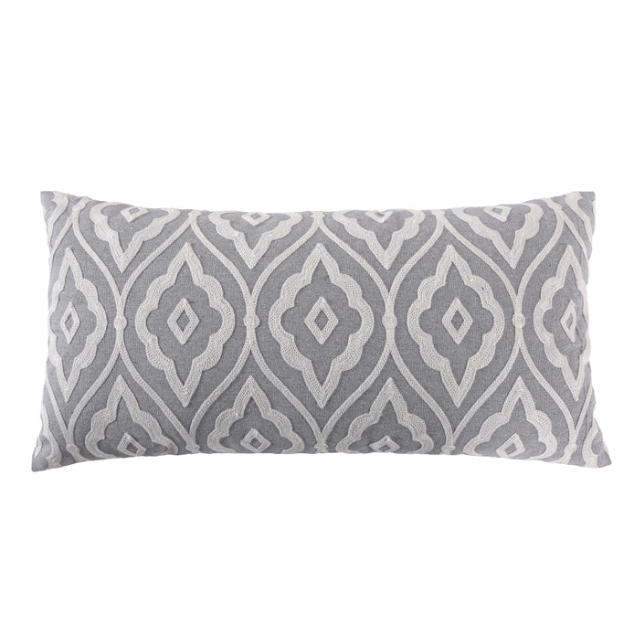 Tamsin Grey Geometric Pillow - Floral Accent Pillows