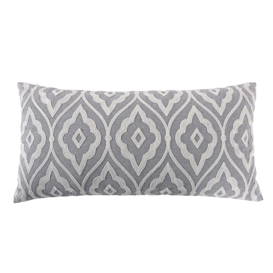 Tamsin Grey Geometric Pillow - Floral Accent Pillows