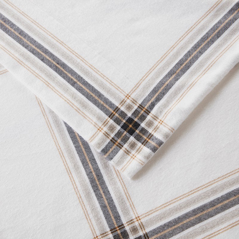Woolrich 100% Cotton Printed Flannel Sheet Set - Tan Plaid