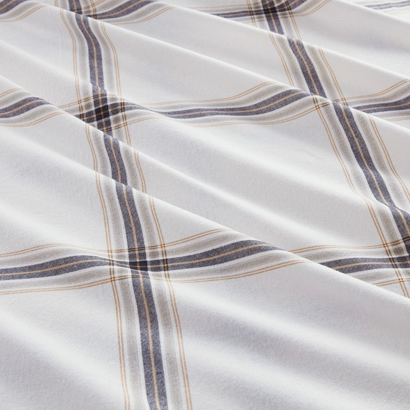 Woolrich 100% Cotton Printed Flannel Sheet Set - Tan Plaid