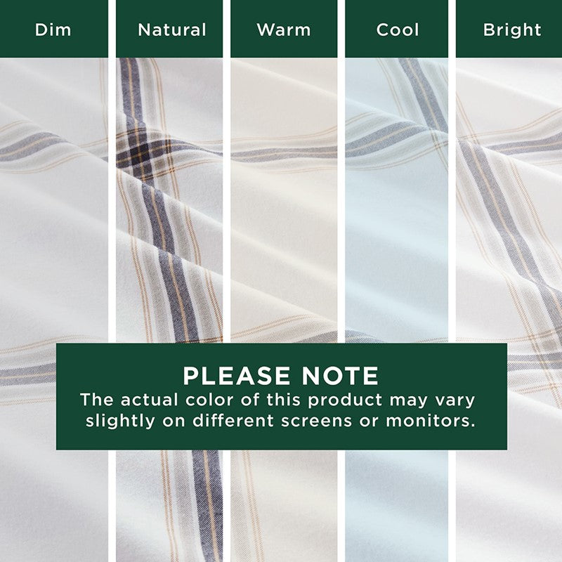 Woolrich 100% Cotton Printed Flannel Sheet Set - Tan Plaid