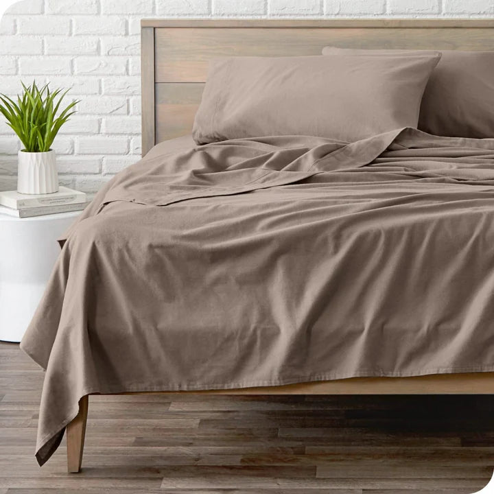 CinchFit American Made No Tear Split Top King Cotton Flannel Cord Elastic Sheets