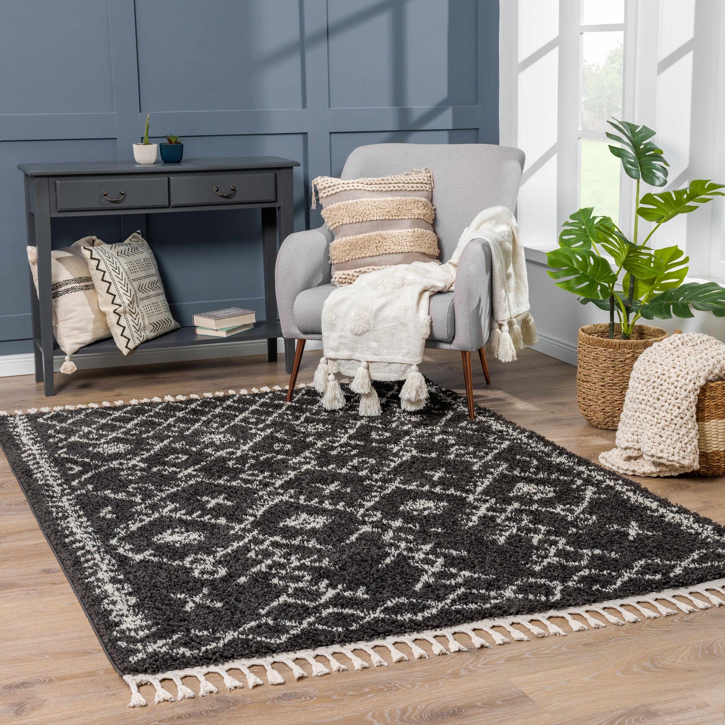 Thetford Black Berber Shag Rug - Clearance - Quahog Bay Bedding
