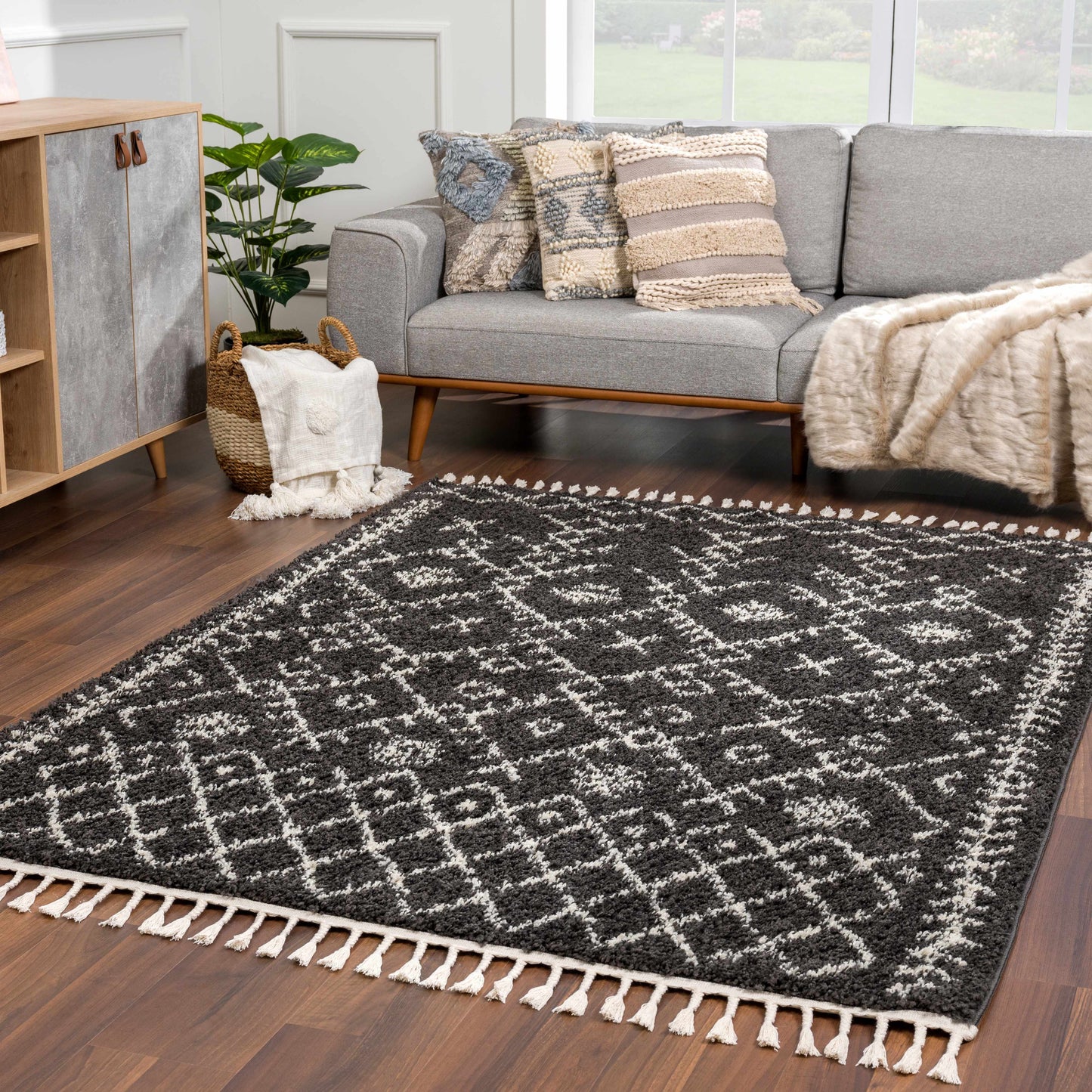 Thetford Black Berber Shag Rug - Clearance - Quahog Bay Bedding