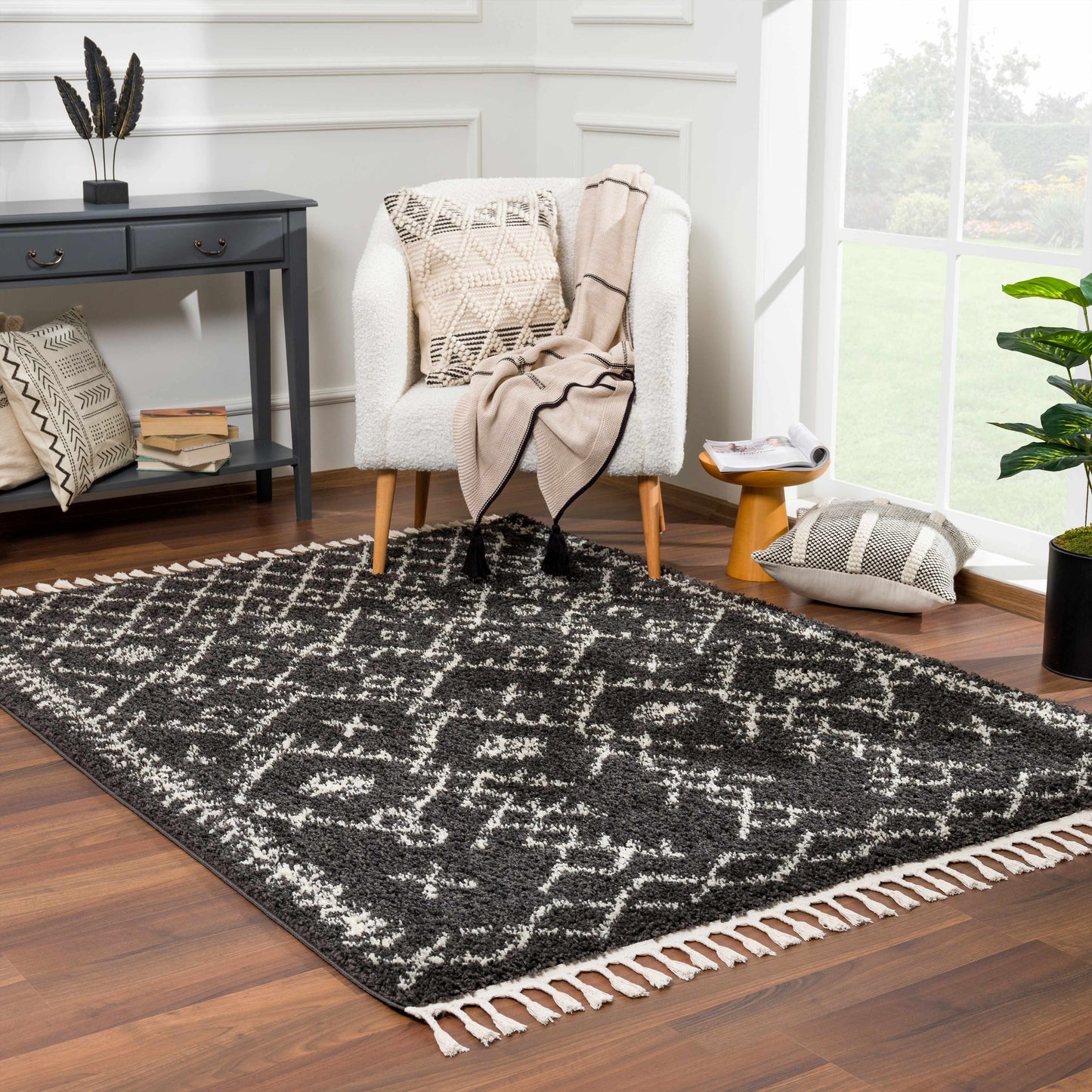 Thetford Black Berber Shag Rug - Clearance - Quahog Bay Bedding