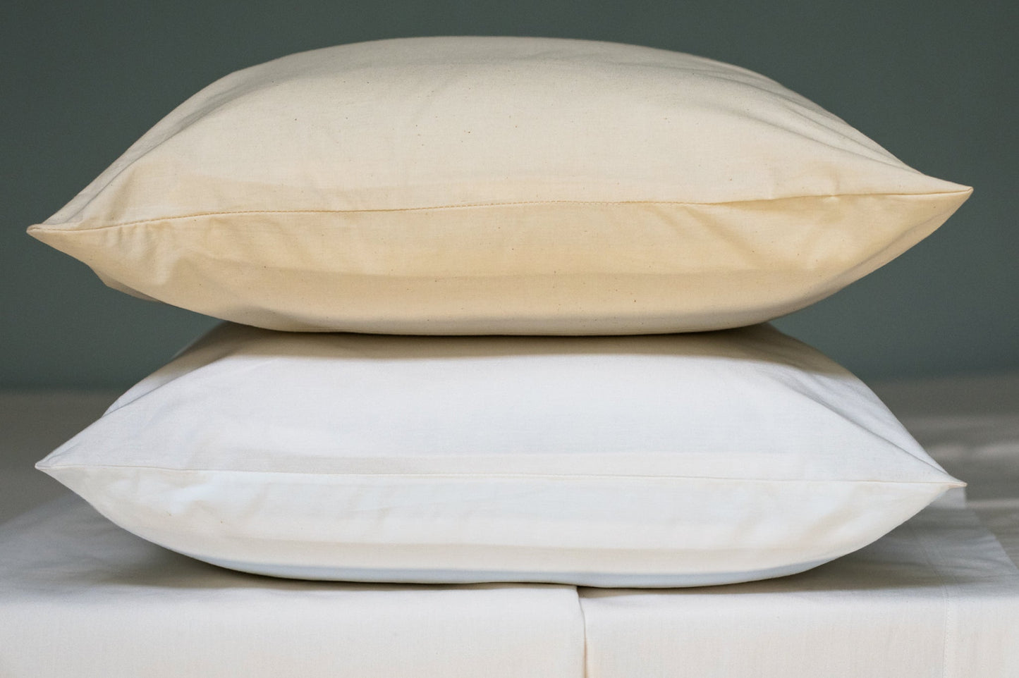 Natural Cotton Bed Pillowcases - - American Made With USA Grown Cotton