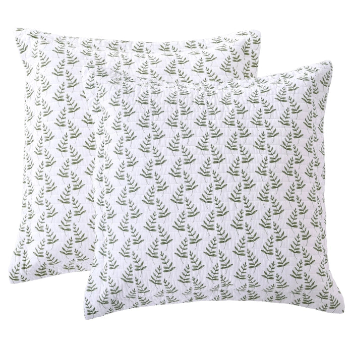 Viviana Euro Sham Set of 2 - Coastal Floral Pillow Shams