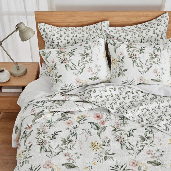 Viviana Euro Sham Set of 2 - Coastal Floral Pillow Shams