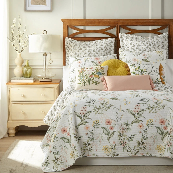 Viviana Euro Sham Set of 2 - Coastal Floral Pillow Shams