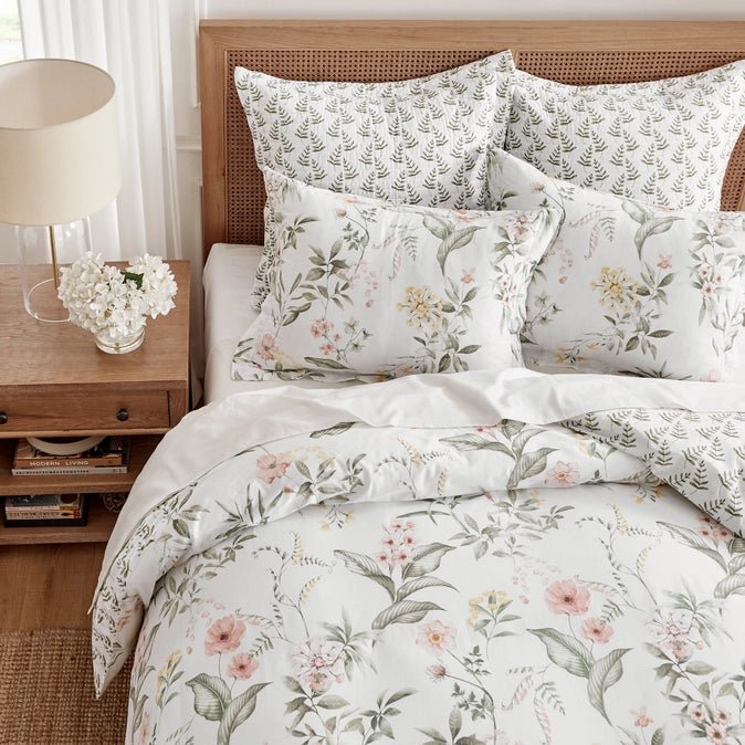 Viviana Coastal Floral Duvet Cover Set - Quahog Bay Bedding