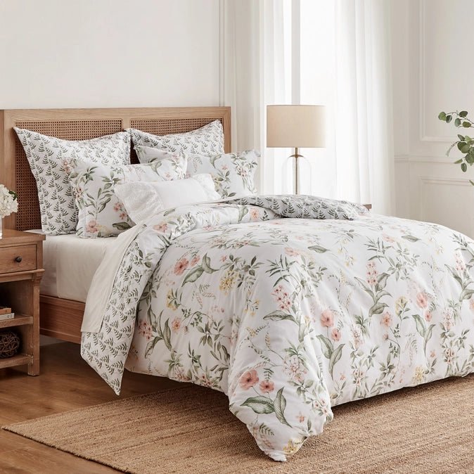 Viviana Coastal Floral Duvet Cover Set - Quahog Bay Bedding