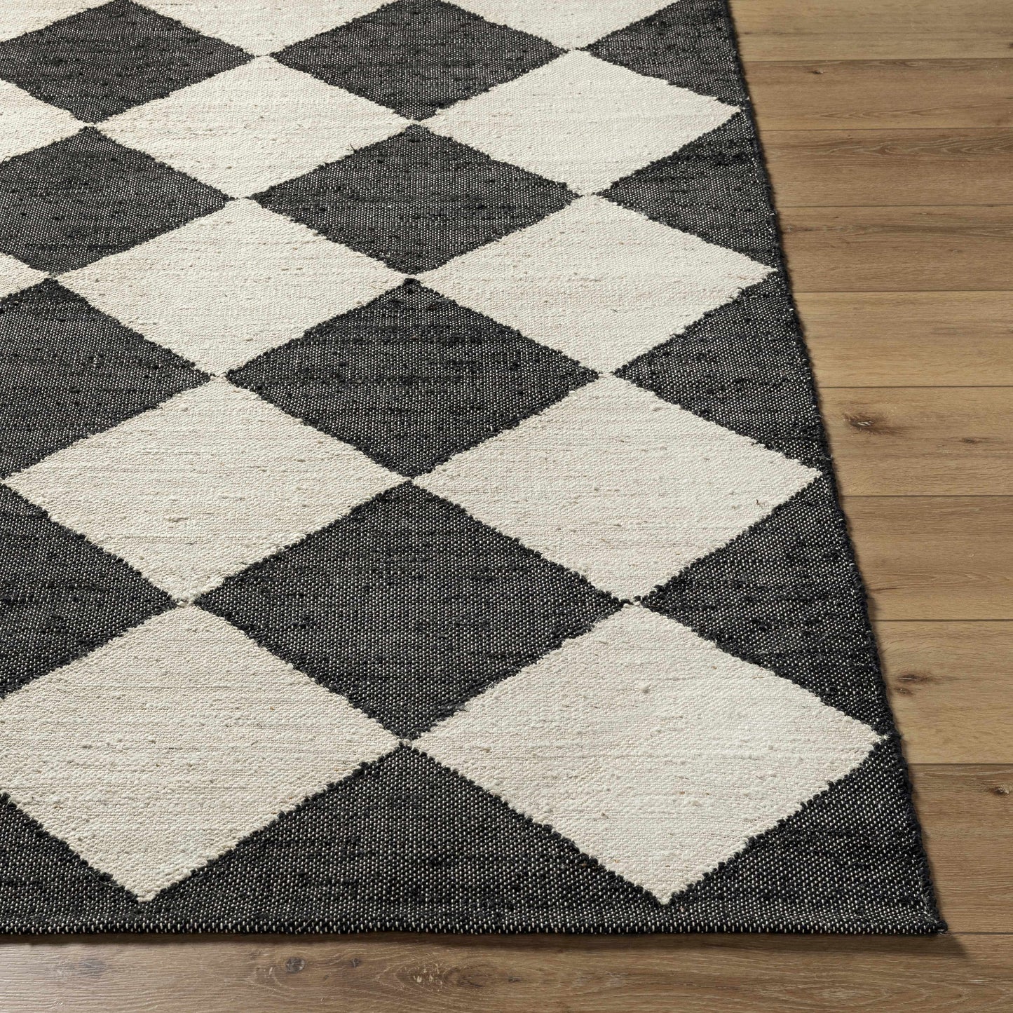Vivir x Livabliss Antho Black Diamonds Jute Rug - Quahog Bay Bedding