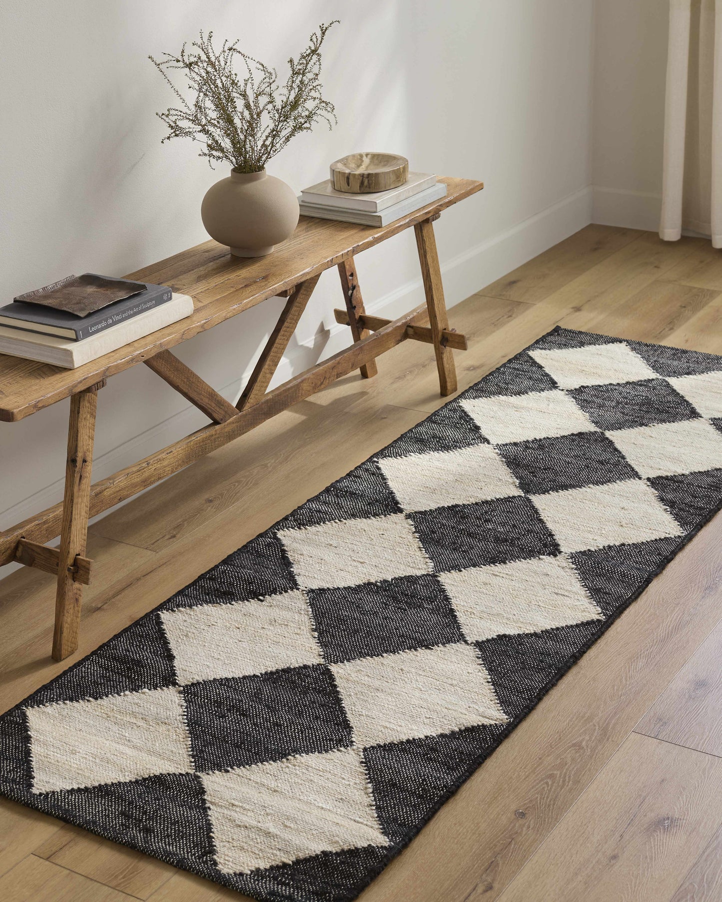 Vivir x Livabliss Antho Black Diamonds Jute Rug - Quahog Bay Bedding