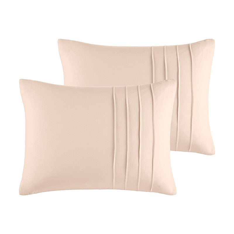 Walker Soft Washed Pleated Comforter Set - Blush