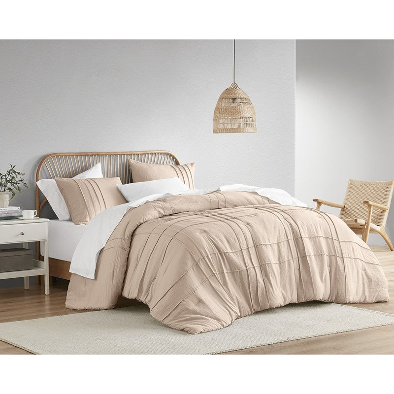Walker Soft Washed Pleated Comforter Set - Blush